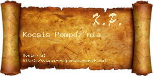 Kocsis Pompónia névjegykártya